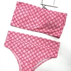 Gucci Pink Logo Bandeau Bikini Set - from JENNA JAMESON'S Poshmark closet